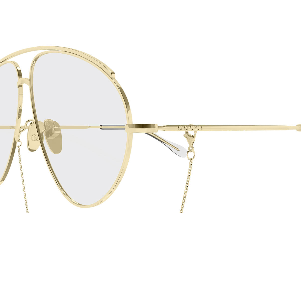 Gucci Occhiali da Sole GG1654S 010 Oro/Trasparente Donna Con Catenina