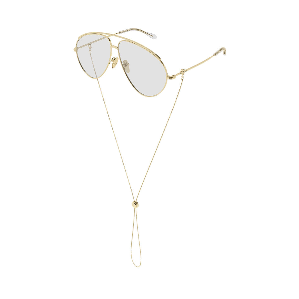 Gucci Occhiali da Sole GG1654S 010 Oro/Trasparente Donna Con Catenina
