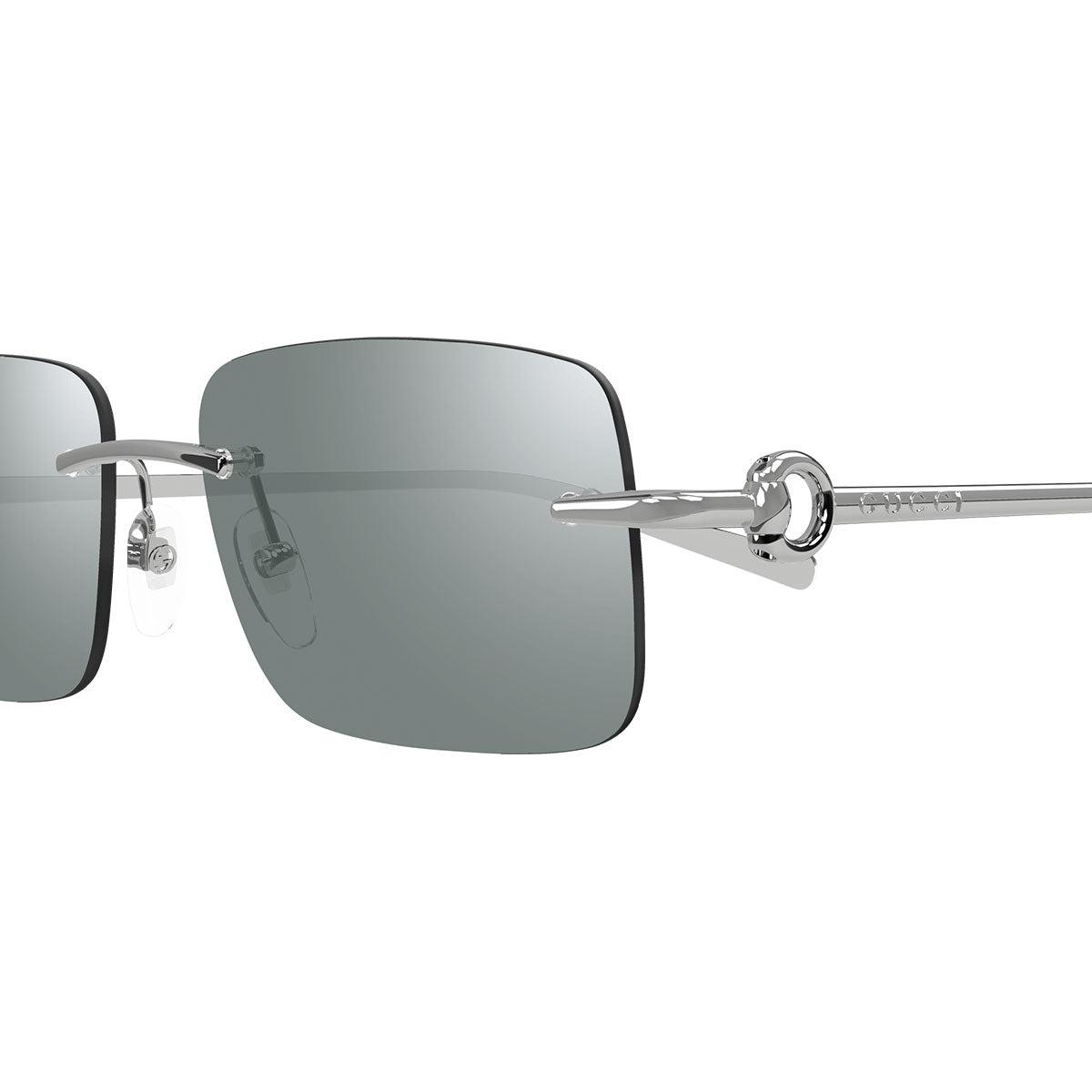 Gucci Occhiali da Sole GG1703S 002 Argento/Verde Specchiato Unisex