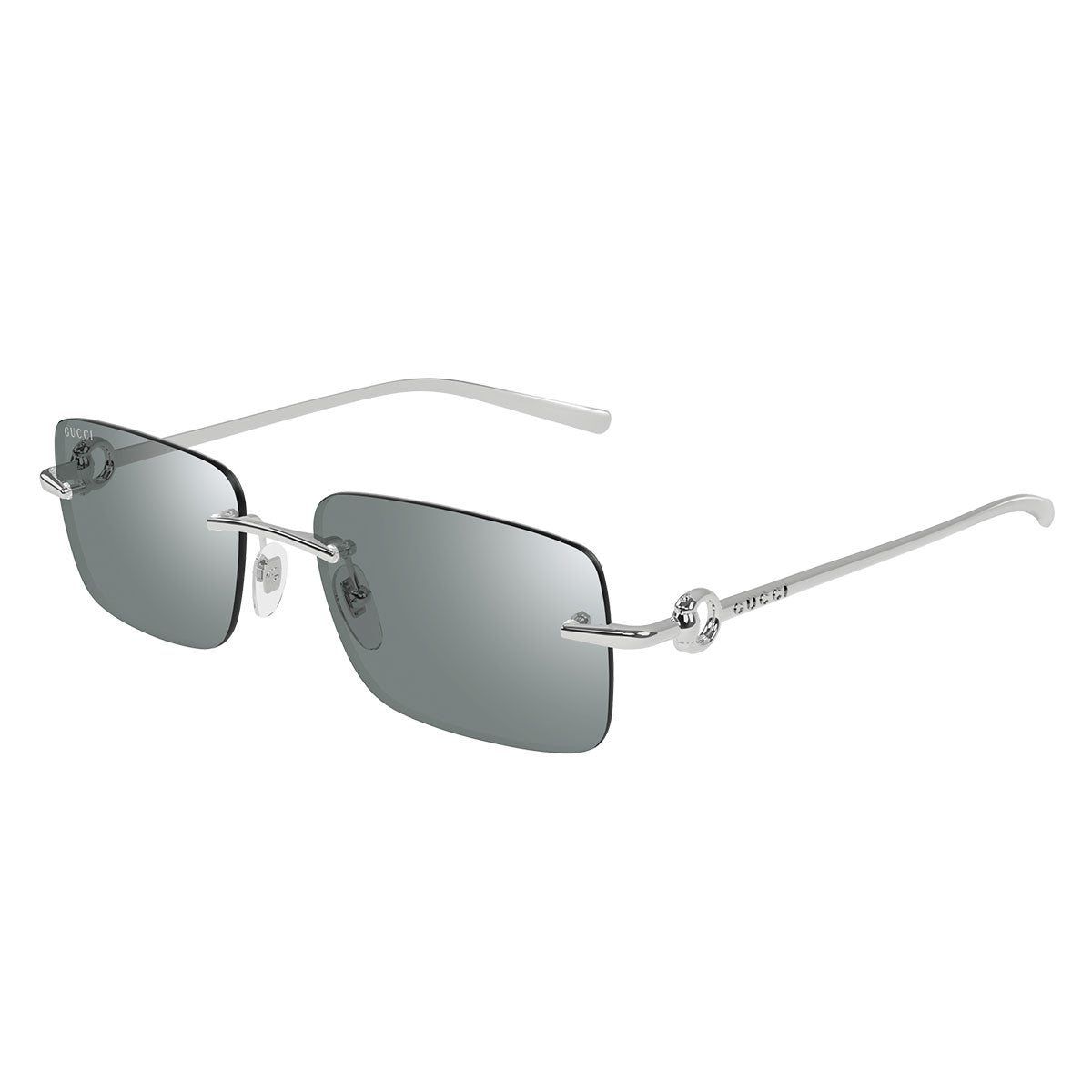 Gucci Occhiali da Sole GG1703S 002 Argento/Verde Specchiato Unisex