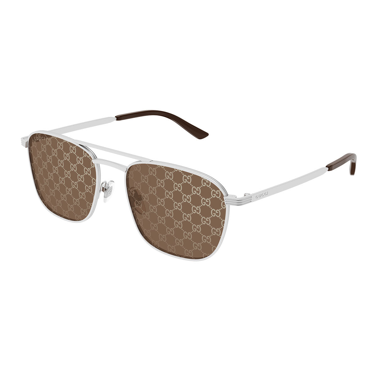 Gucci Occhiali da Sole GG1881S 004 Argento/Marrone Uomo
