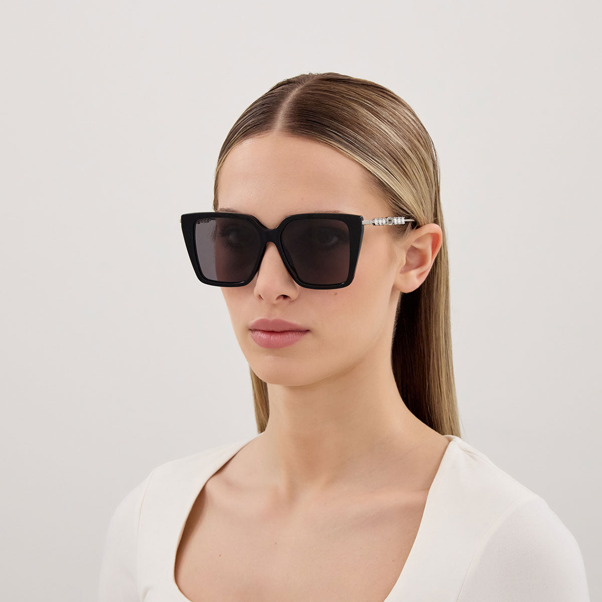 Gucci Occhiali da Sole GG1967S 002 Argento/Nero Donna