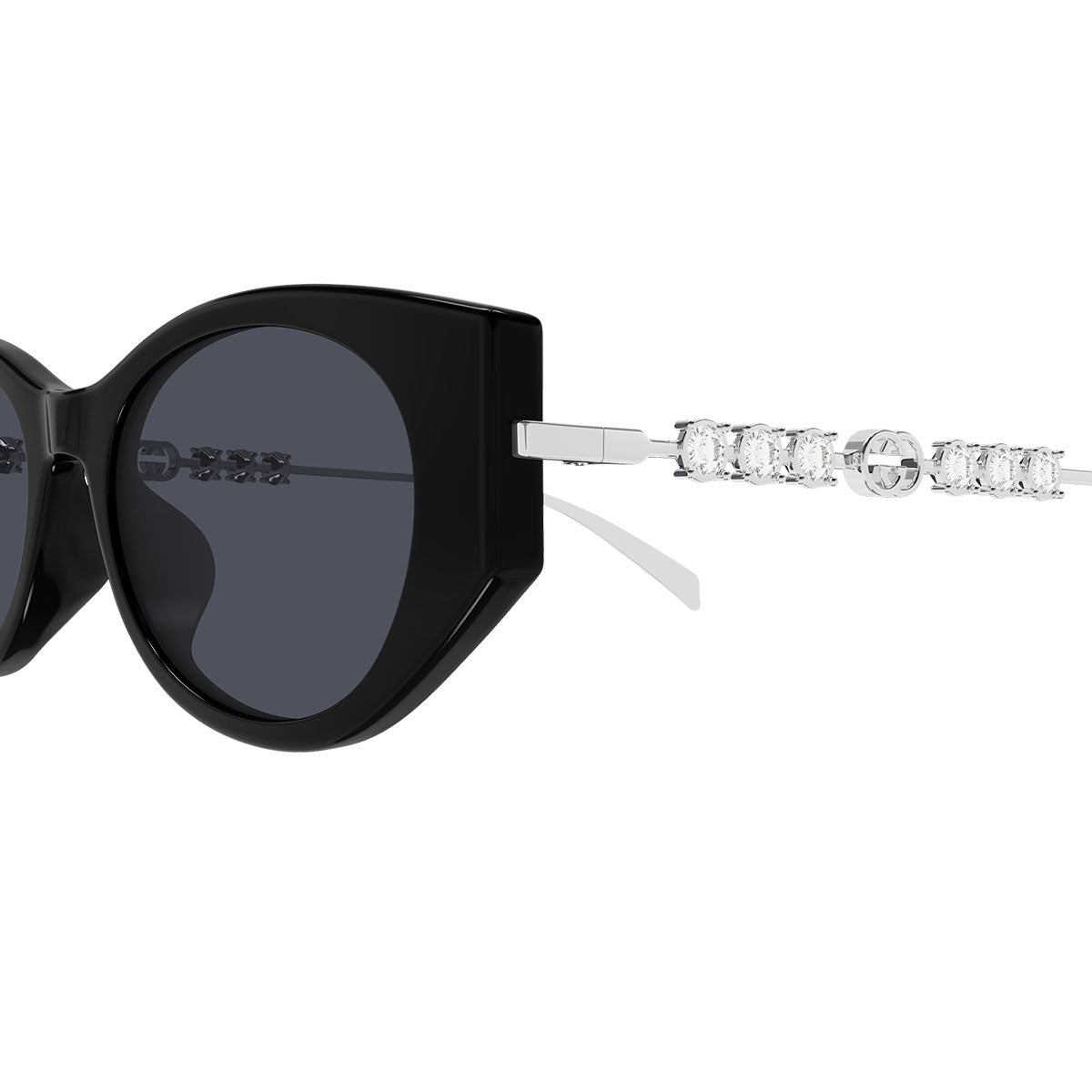 Gucci Occhiali da Sole GG1970SA 002 Argento Nero/Grigio Donna