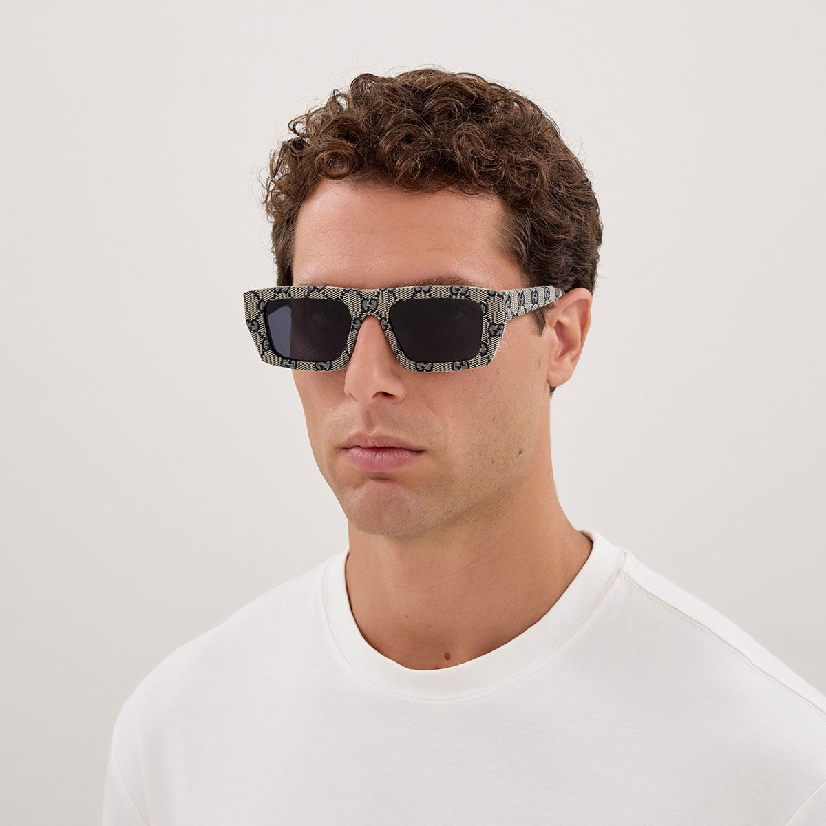 Gucci Occhiali da Sole GG2020S 005 Beige/Blu Uomo