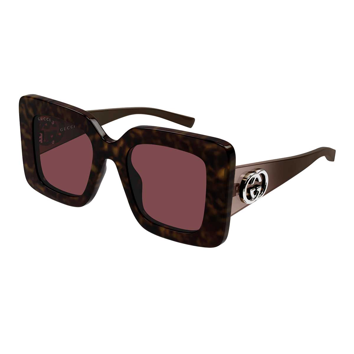 Gucci Occhiali da Sole GG2025S 002 Marrone/Rosso Donna 2
