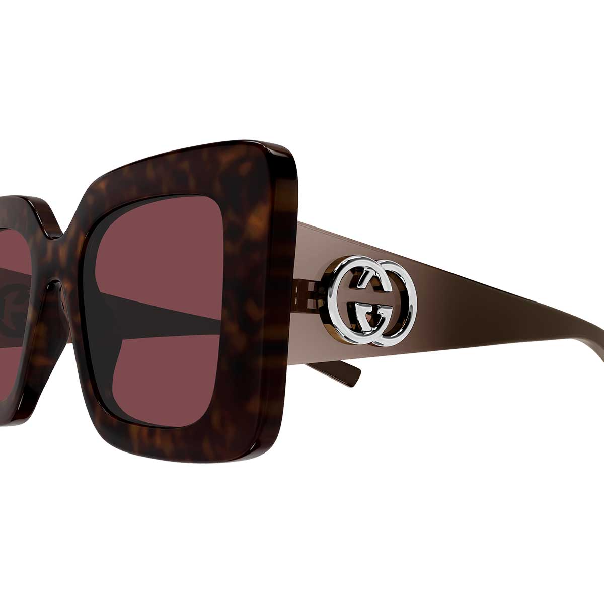 Gucci Occhiali da Sole GG2025S 002 Marrone/Rosso Donna 3