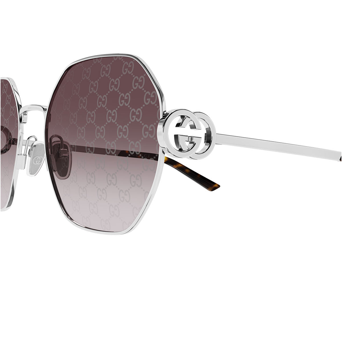 Gucci Occhiali da Sole GG2046S 004 Argento/Rosso Donna