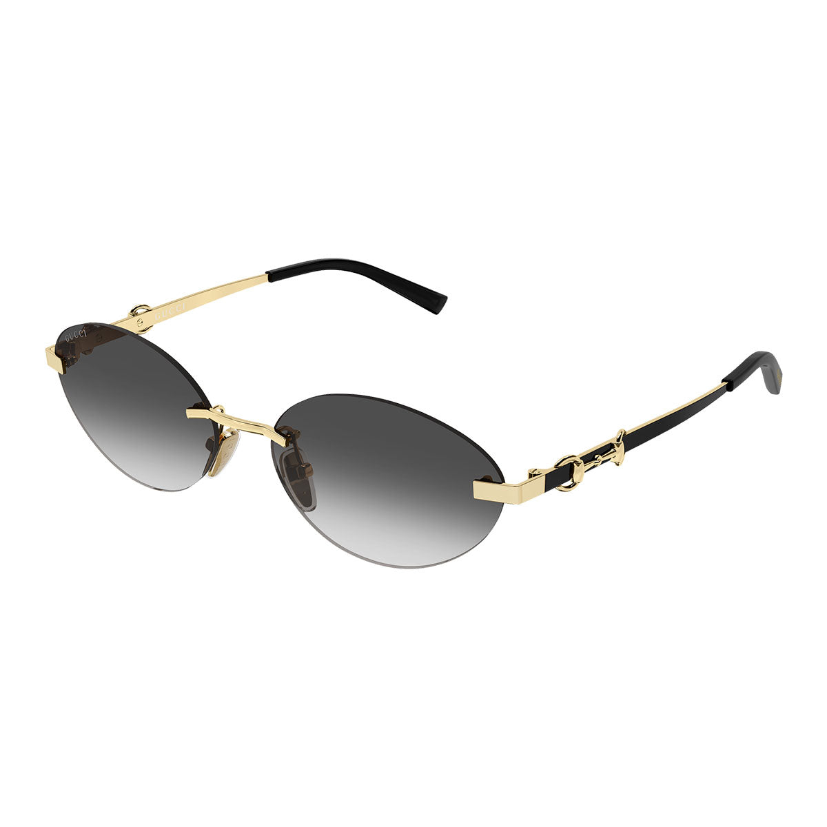 Gucci Occhiali da Sole GG2051S 001 Nero Oro/Grigio Sfumato Donna