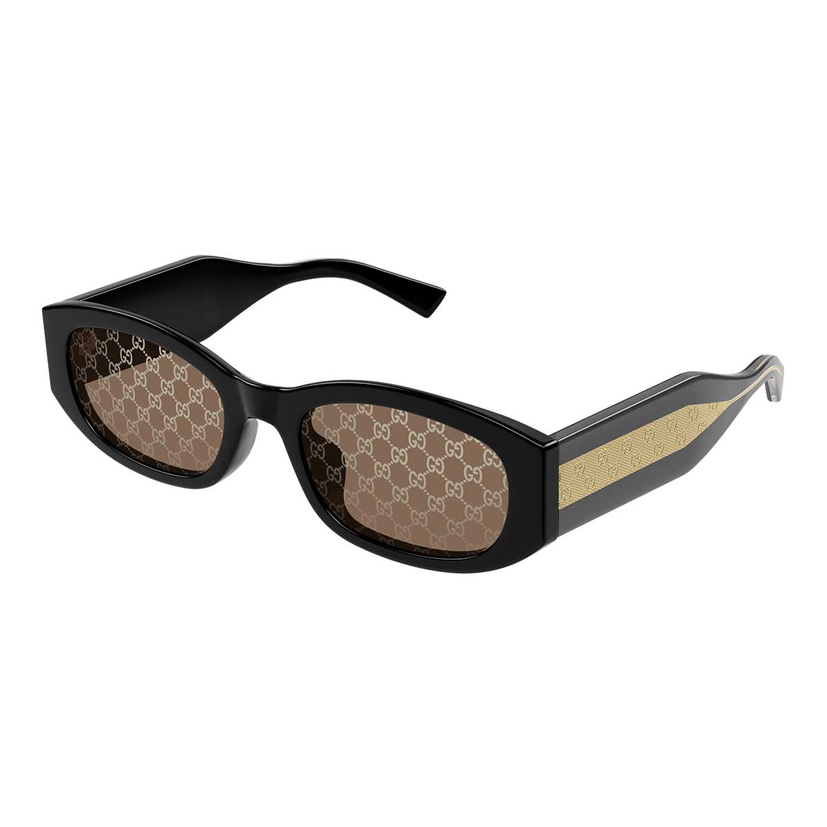 Gucci Occhiali da Sole GG2068SA 004 Nero Oro/Marrone Monogram Donna
