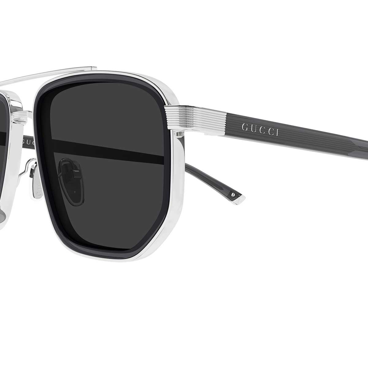 Gucci Occhiali da Sole GG2073S 001 ArgentoGrigio/Grigio Uomo