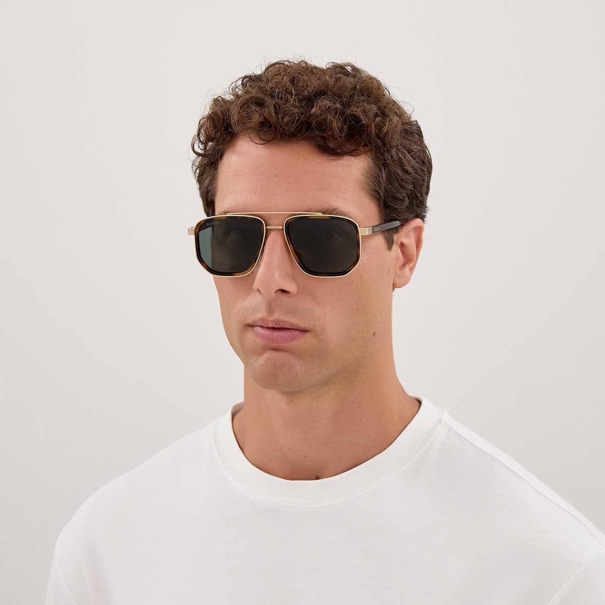 Gucci Occhiali da Sole GG2073S 003 OroMarrone/Verde Uomo