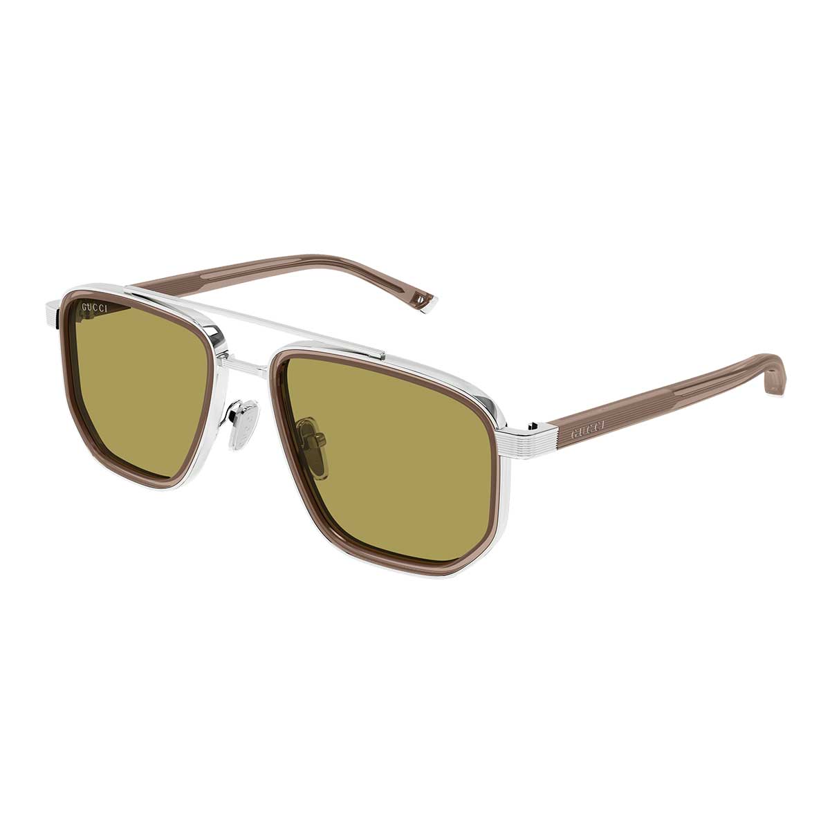 Gucci Occhiali da Sole GG2073S 005 ArgentoMarrone/Verde Uomo