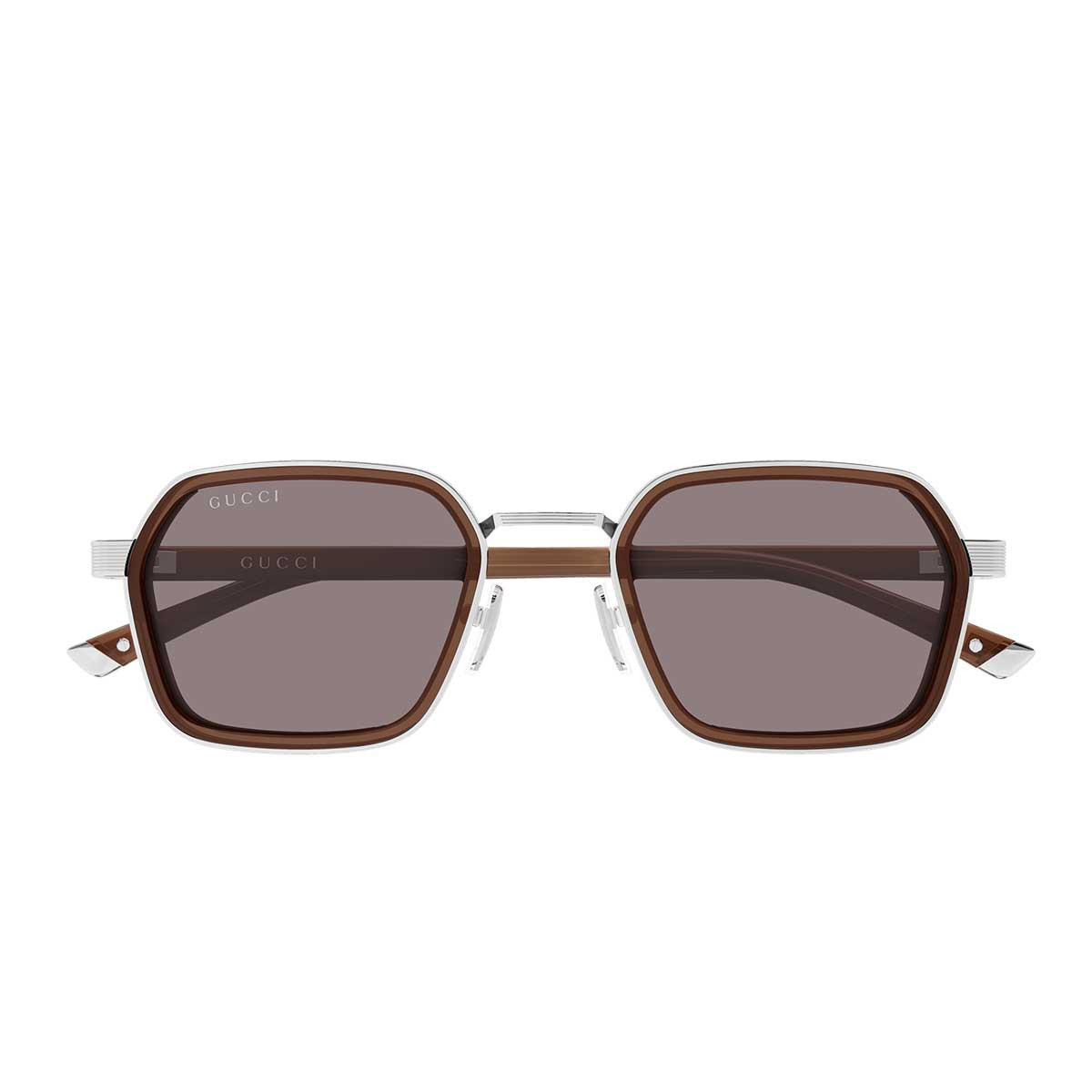 Gucci Occhiali da Sole GG2074S 005 ArgentoMarrone/Marrone Uomo