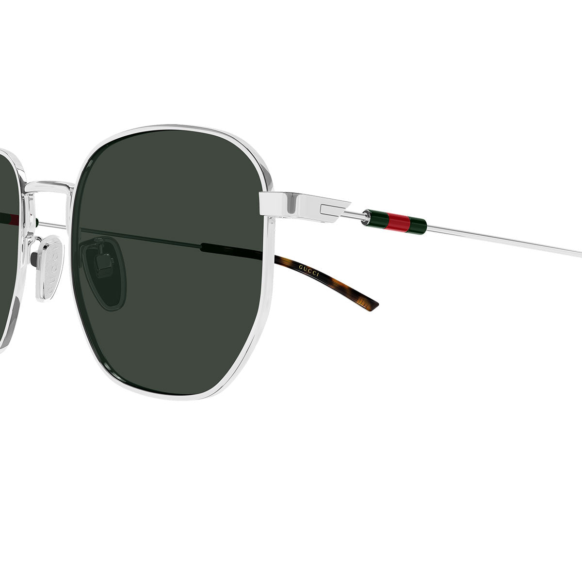 Gucci Occhiali da Sole GG2095S 002 Argento/Verde Uomo