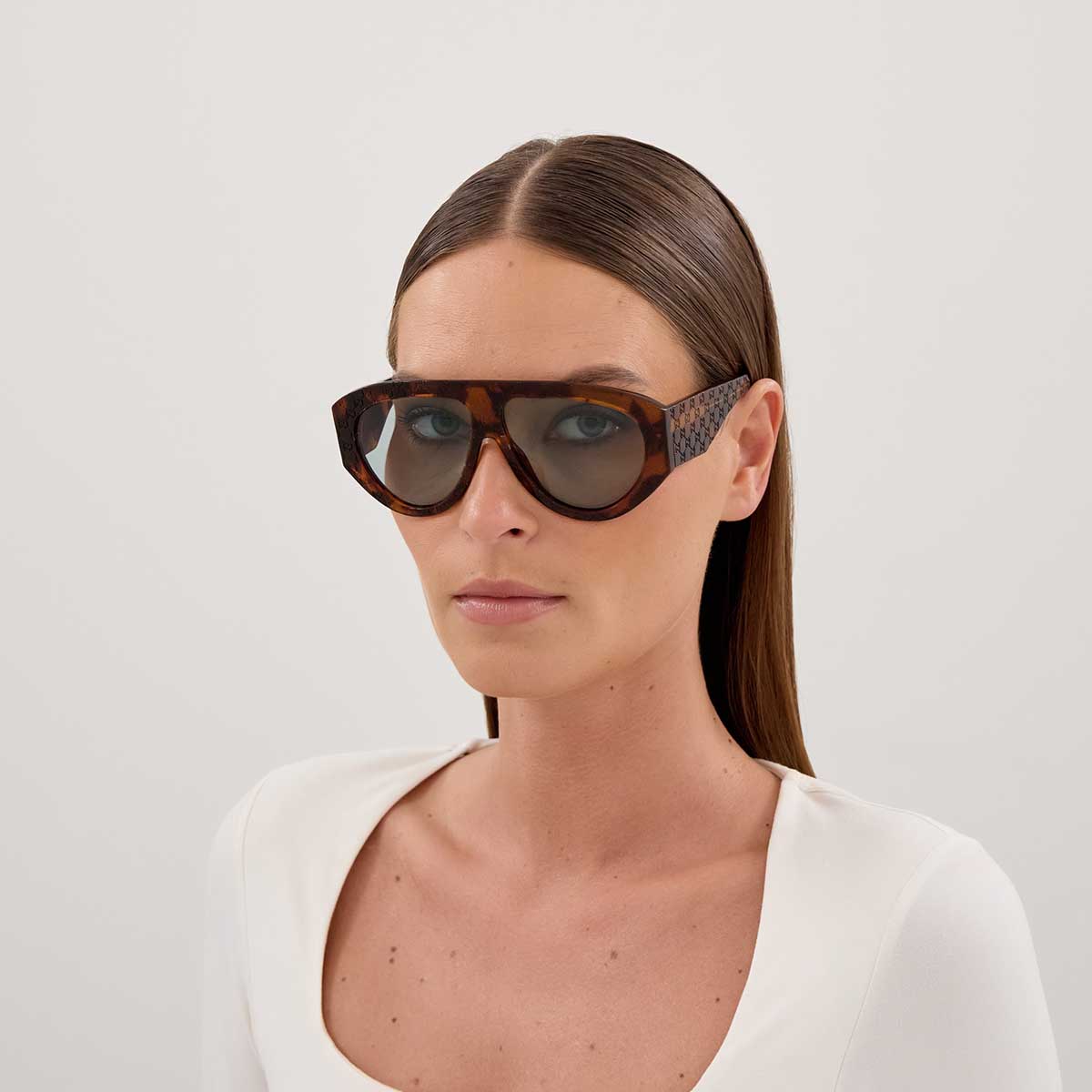 Gucci Occhiali da Sole GG2128S 003 Marrone/Verde Uomo