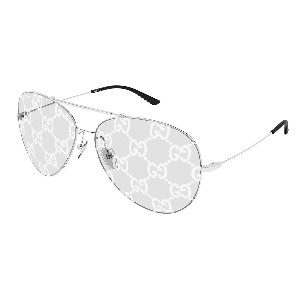Gucci Occhiali da Sole GG2172S 001 Argento/Trasparente Uomo