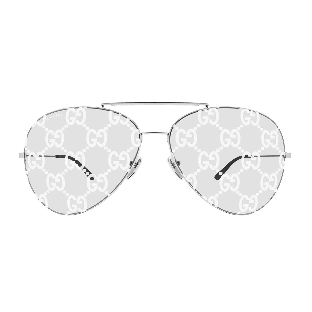 Gucci Occhiali da Sole GG2172S 001 Argento/Trasparente Uomo