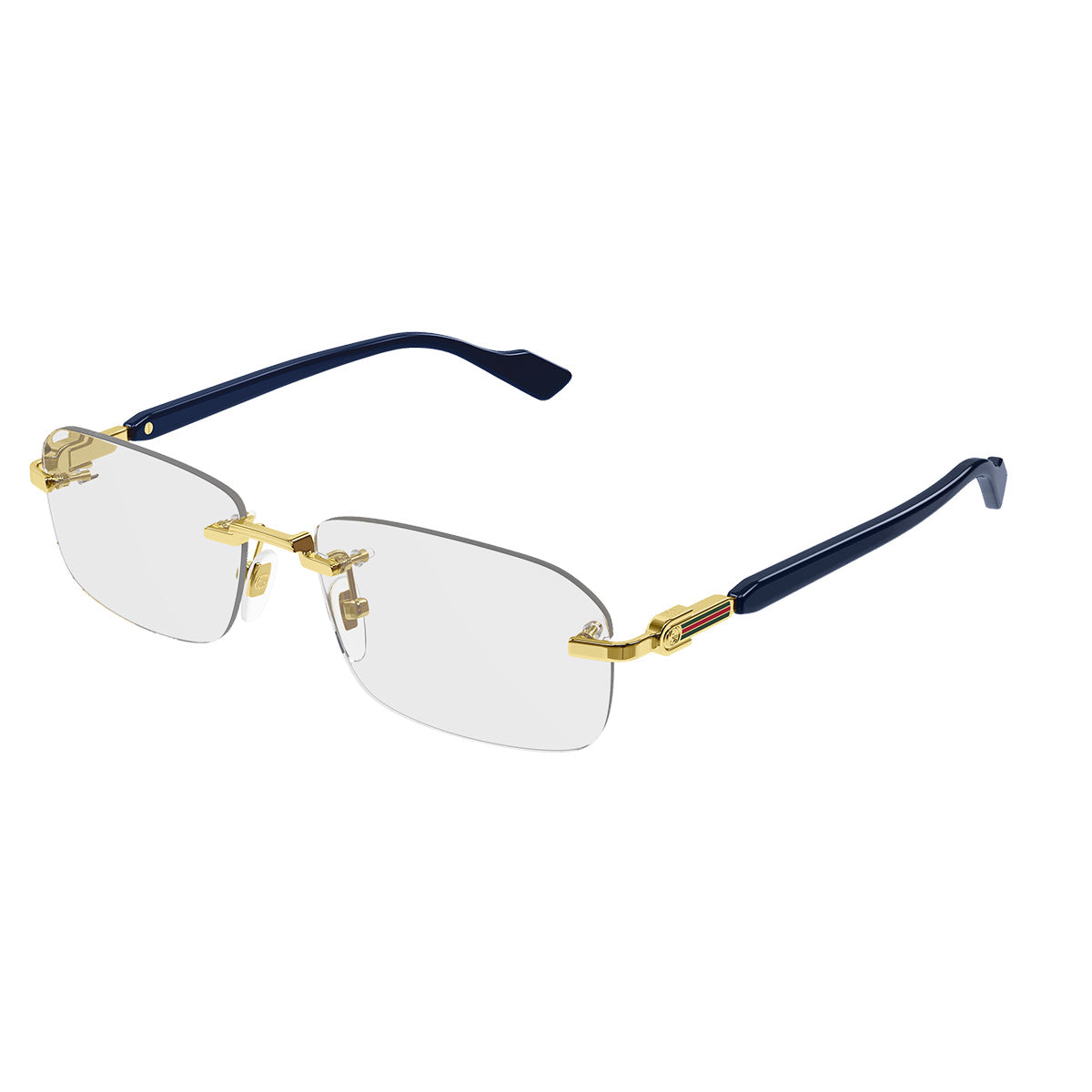 Gucci Occhiali da Vista GG1221O 004 Oro Blu/Trasparente Uomo