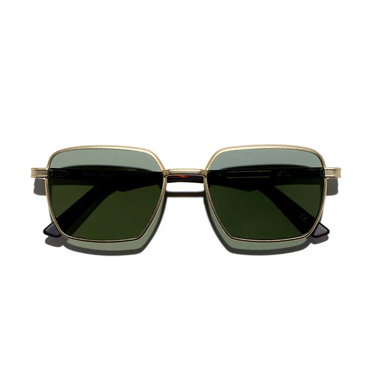 L.G.R. Occhiali da Sole Afar 6448 Oro Opaco Marrone Maculato 39/Verde G15