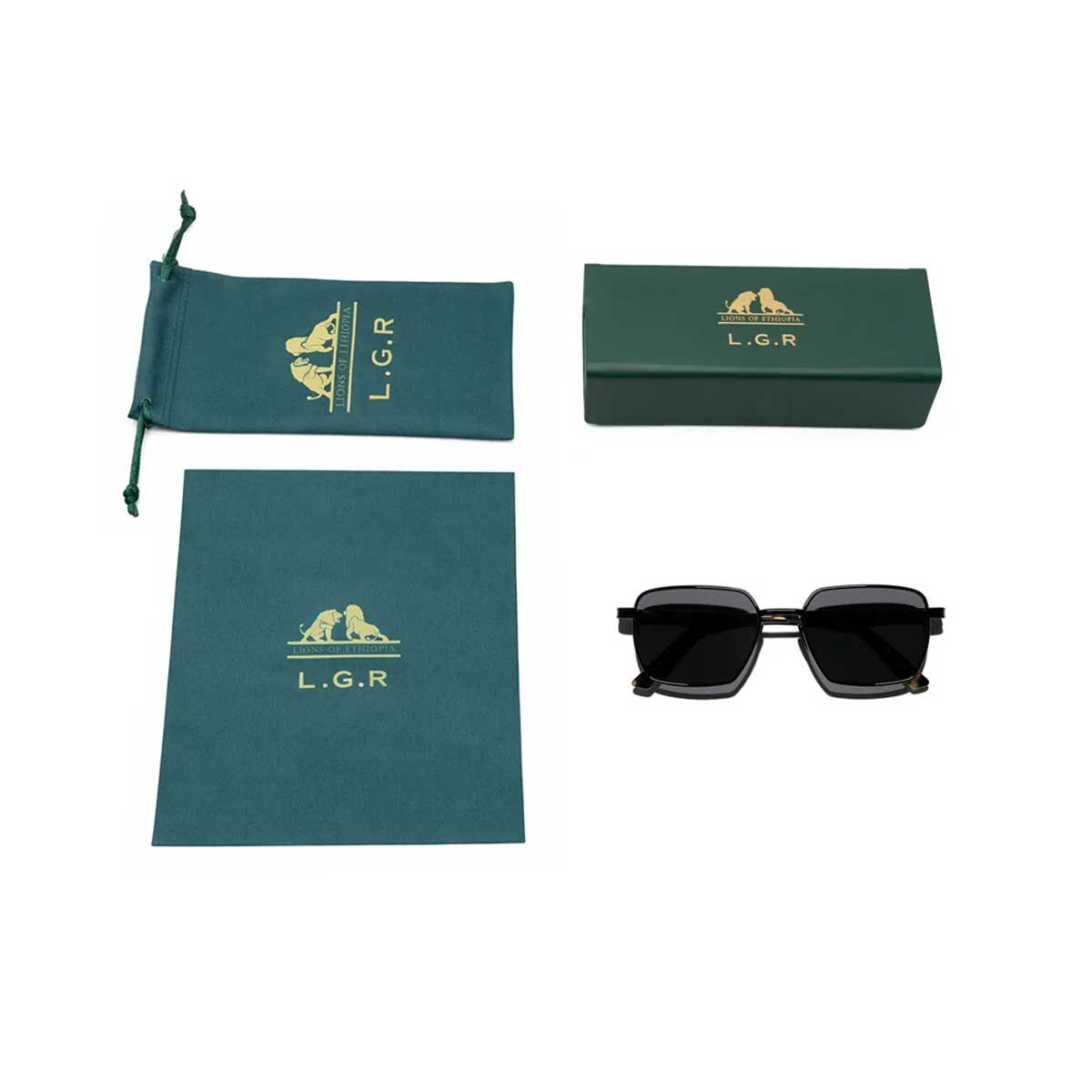 L.G.R. Occhiali da Sole Afar 6449 Nero Marrone Tartarugato 23/Grigio