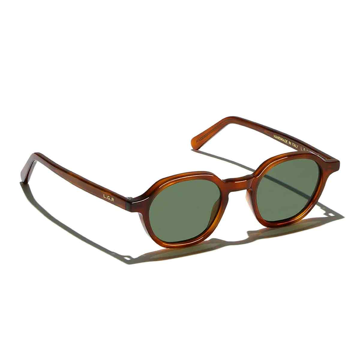 L.G.R. Occhiali da Sole Algiers 7027 Marrone Chiaro 02/Verde G15 2