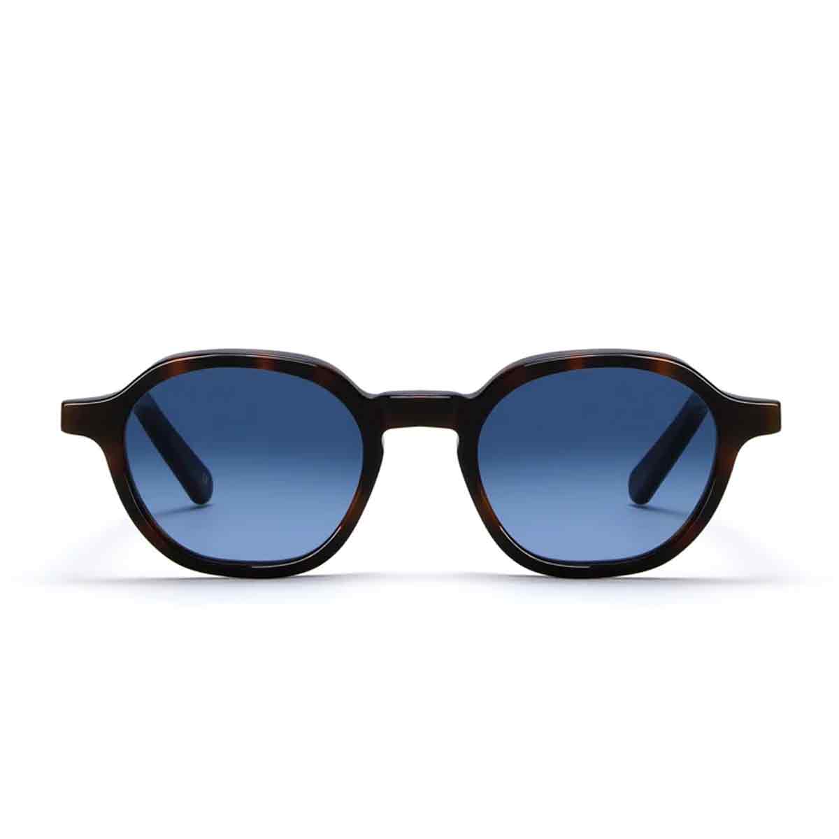 L.G.R. Occhiali da Sole Algiers 7028 Marrone Maculato 39/Blu HD