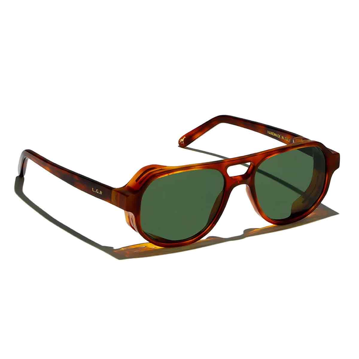 L.G.R. Occhiali da Sole Asmara Explorer 5920 Marrone Chiaro 02/Verde G15 2