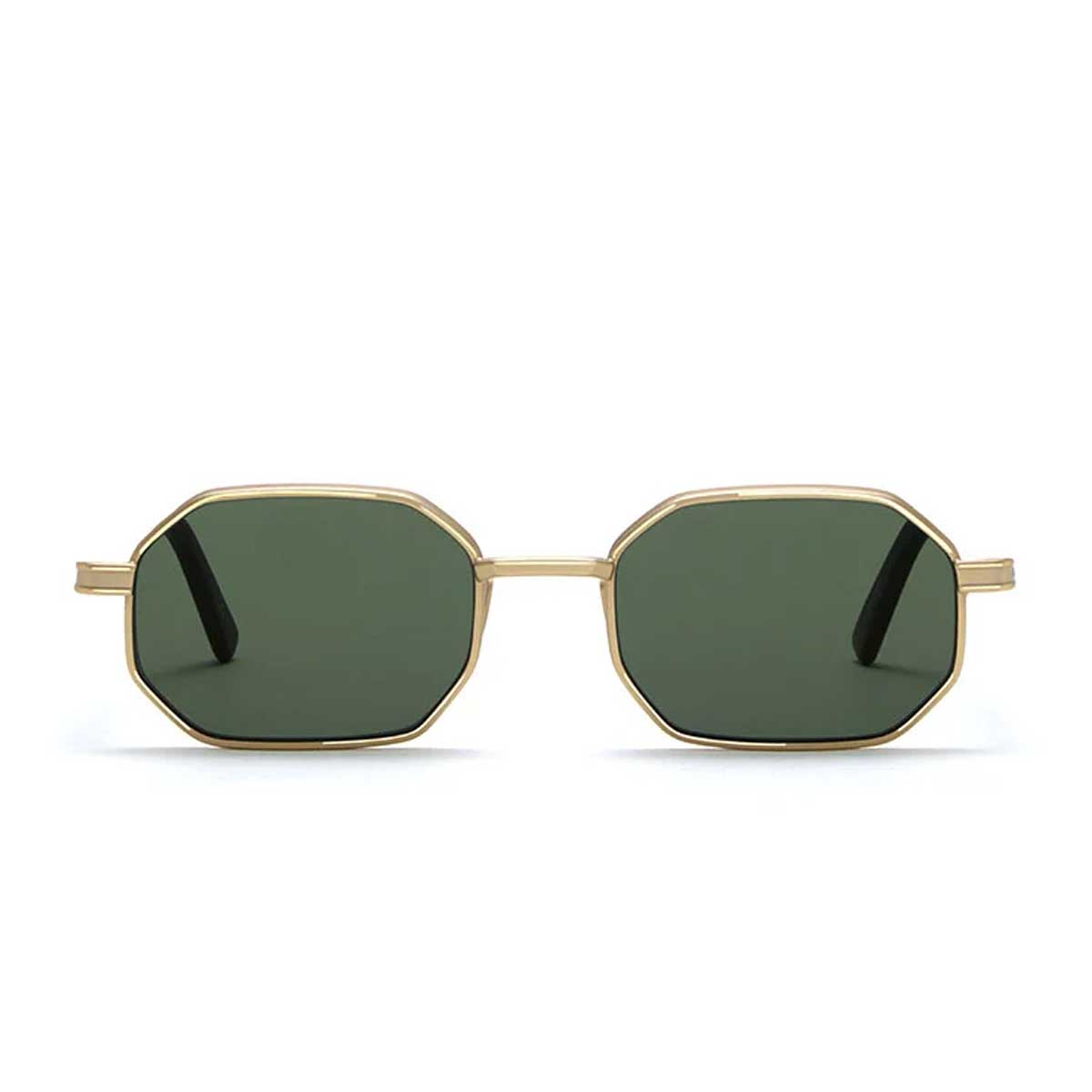 L.G.R. Occhiali da Sole Axum 6461 Oro Opaco Marrone Maculato 39/Verde G15