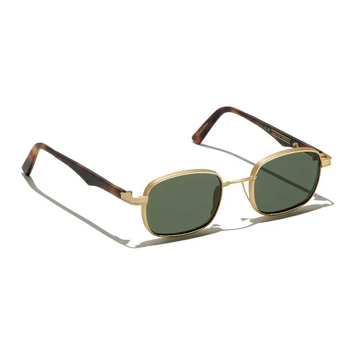 L.G.R. Occhiali da Sole Cactus 6815 Oro Opaco Marrone Maculato 39/Verde G15