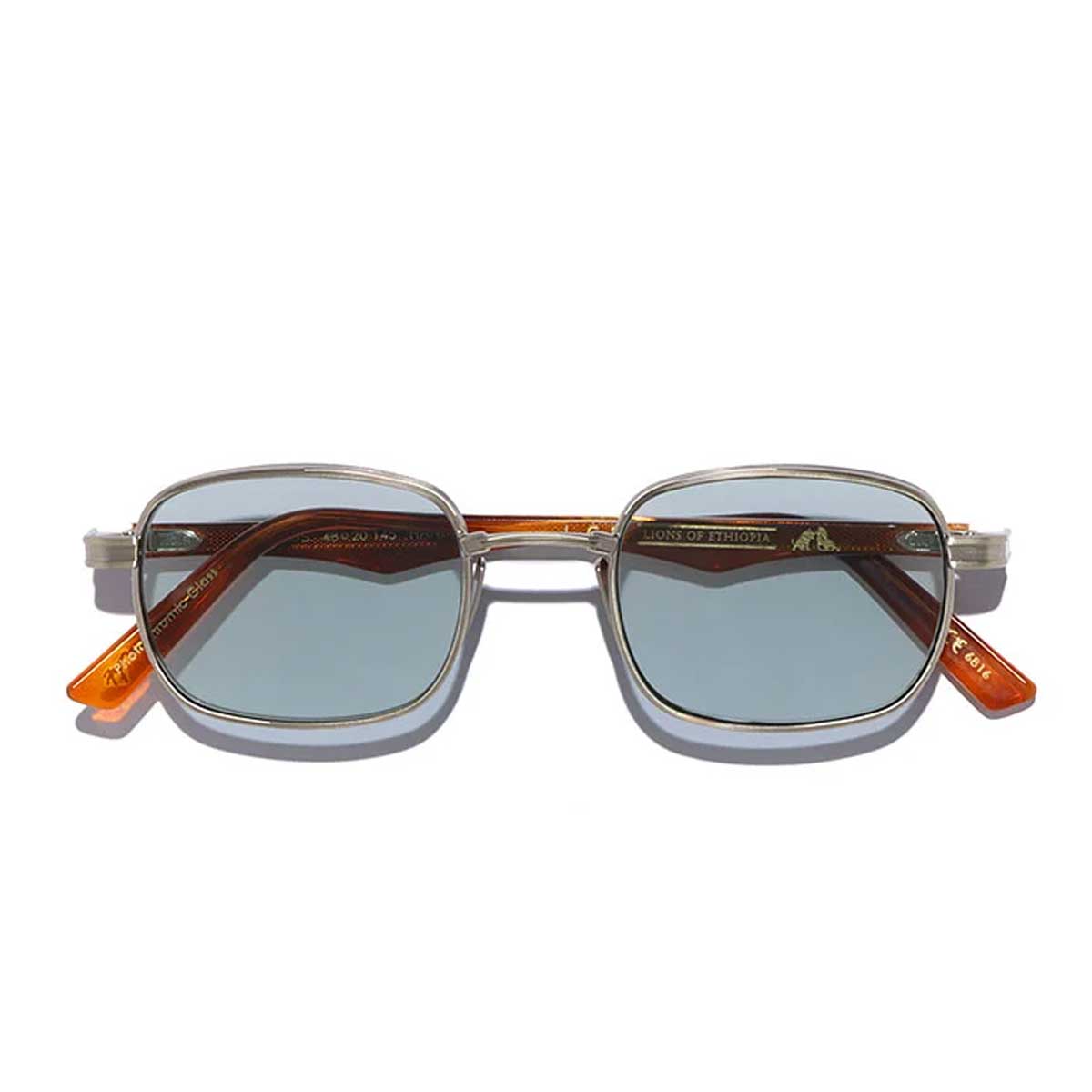 L.G.R. Occhiali da Sole Cactus 6816 Argento Marrone Chiaro 02/Blu Chiaro Fotocromatici