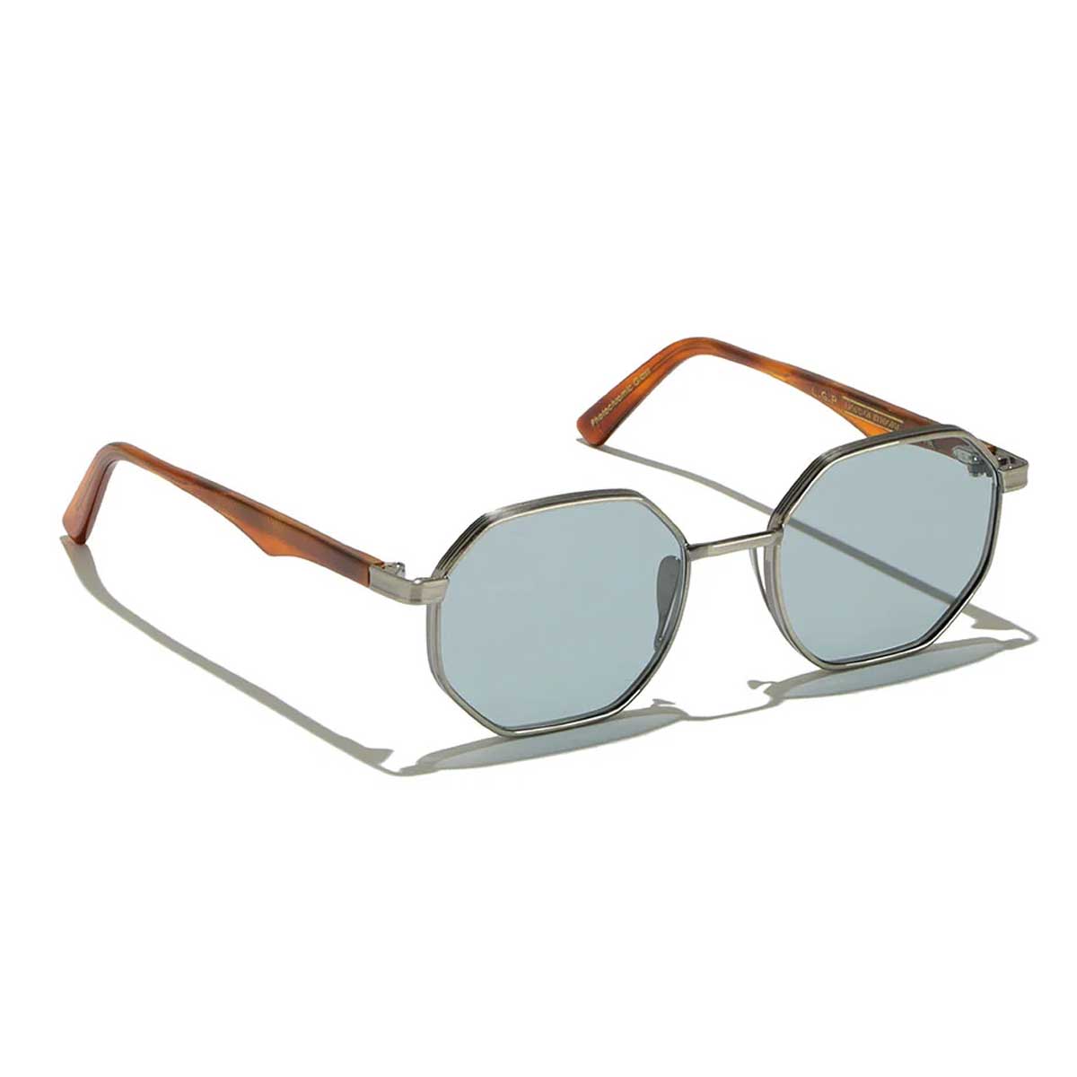 L.G.R. Occhiali da Sole Danakil 6691 Argento Antico Marrone Chiaro 02/Blu Chiaro Fotocromatici 2