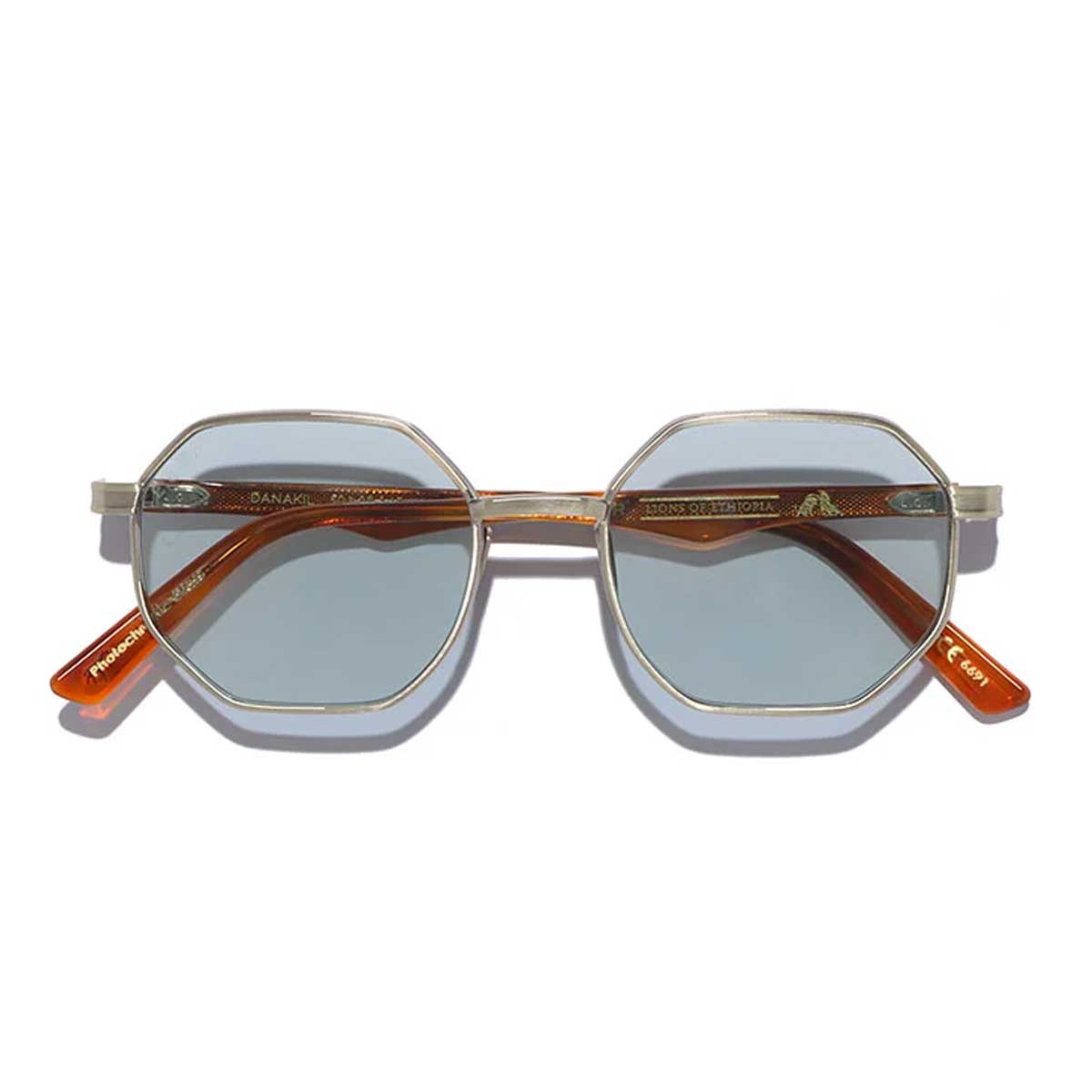 L.G.R. Occhiali da Sole Danakil 6691 Argento Antico Marrone Chiaro 02/Blu Chiaro Fotocromatici 3