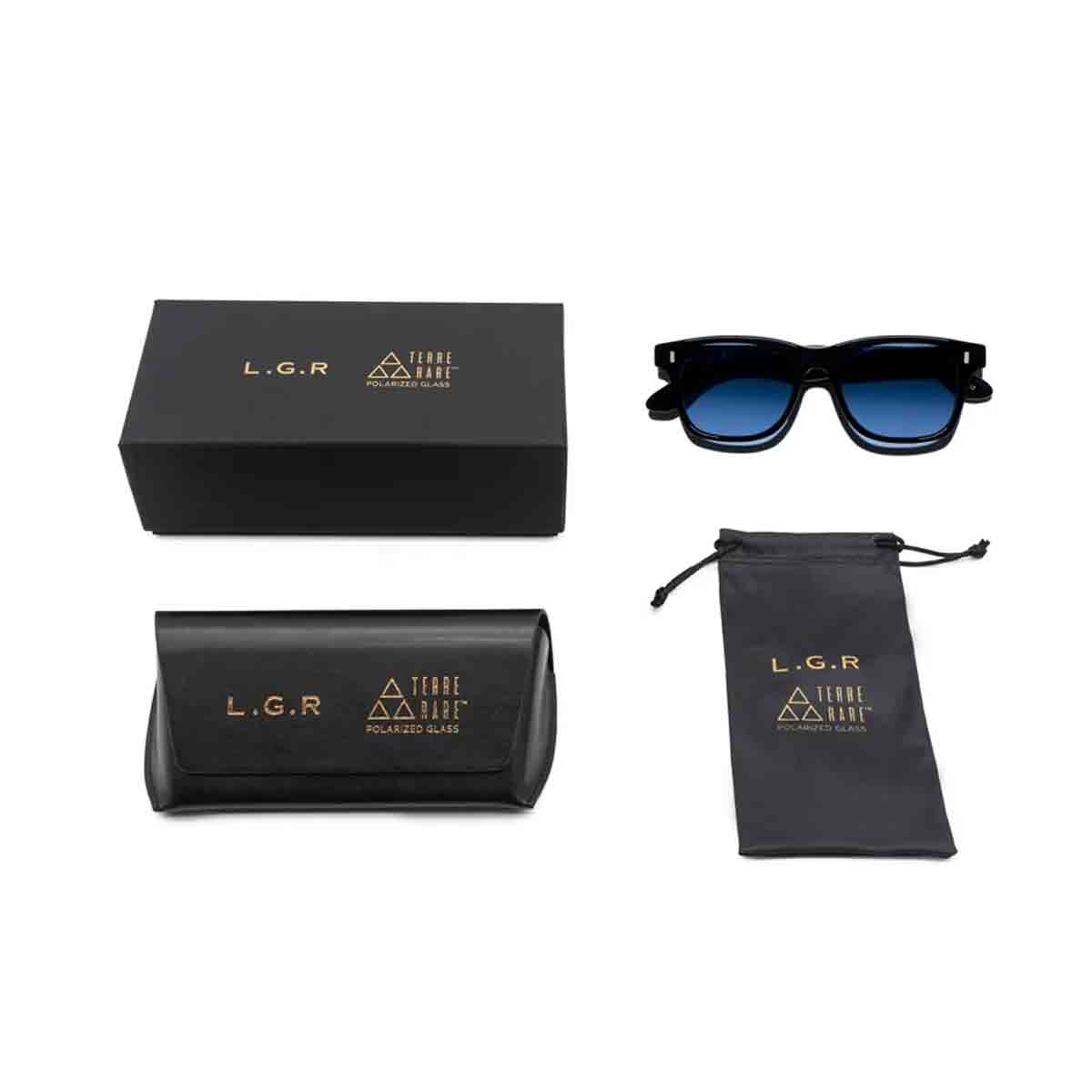 L.G.R. Occhiali da Sole Jambo 7117 Nero 01/Blu Polarizzati 4