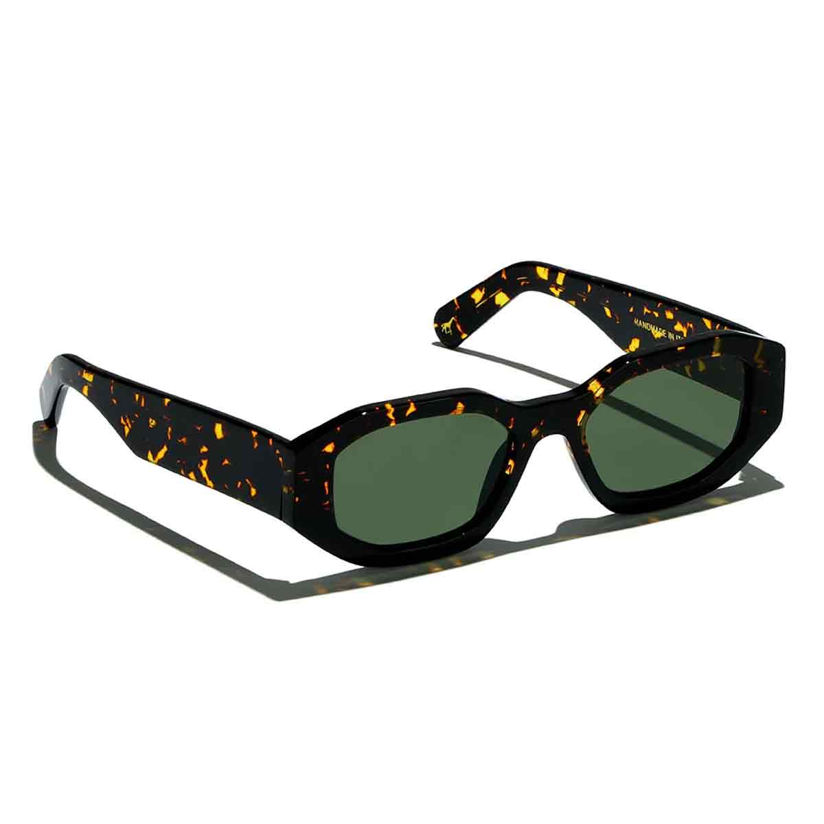 L.G.R. Occhiali da Sole Khartoum 5454 Nero Marrone Scuro 09B/Verde G15