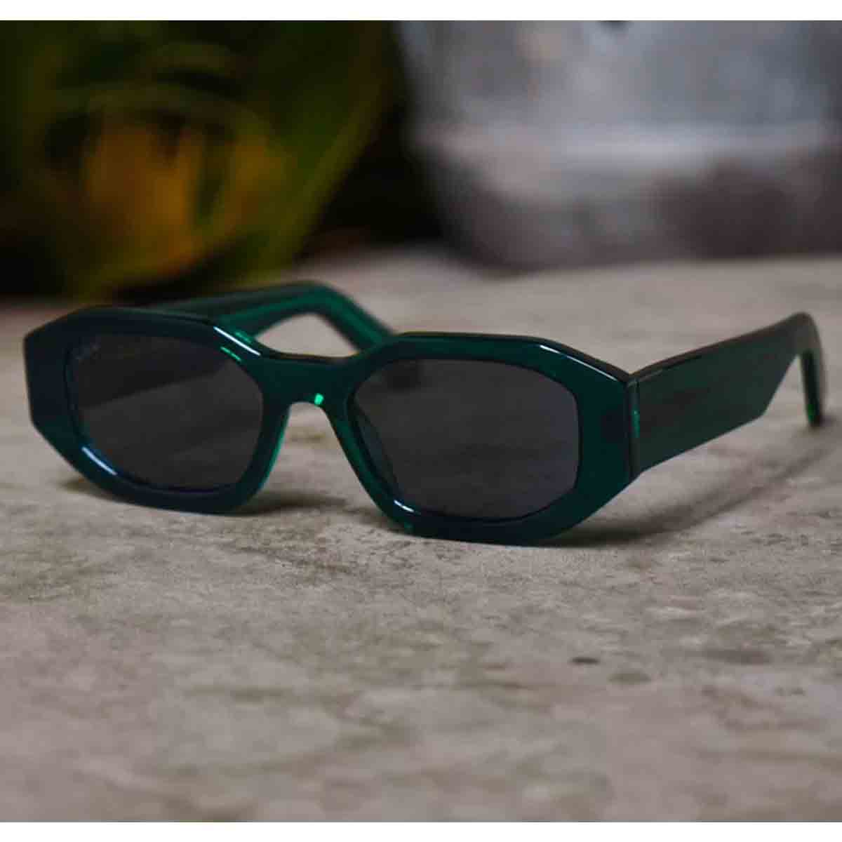 L.G.R. Occhiali da Sole Khartoum 5455 Verde Smeraldo 87/Grigio
