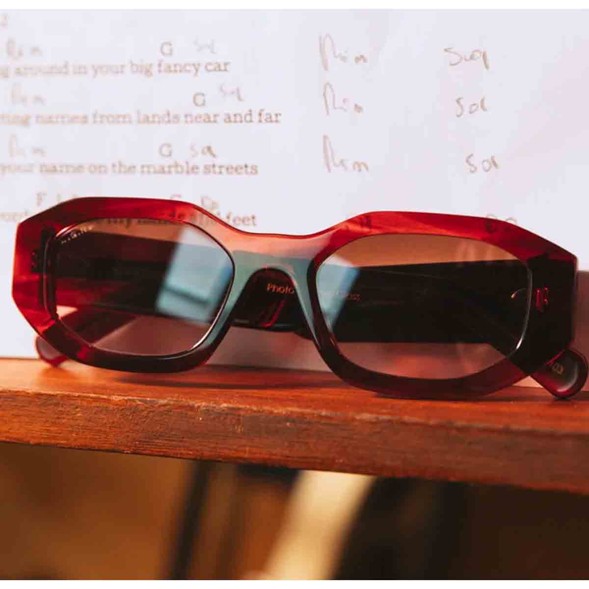 L.G.R. Occhiali da Sole Khartoum 7083 Marrone 103/Rosso Rubino Sfumato Fotocromatici