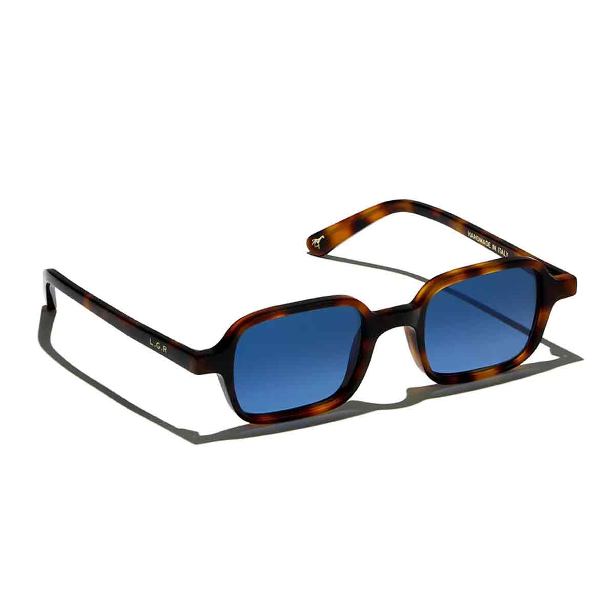 L.G.R. Occhiali da Sole Marrakech Marrone Maculato 39/Blu Sfumato HD