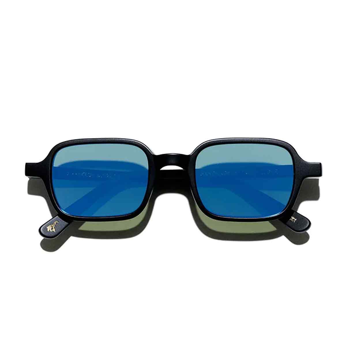 L.G.R. Occhiali da Sole Marrakech Nero Opaco 22/Blu Specchiato