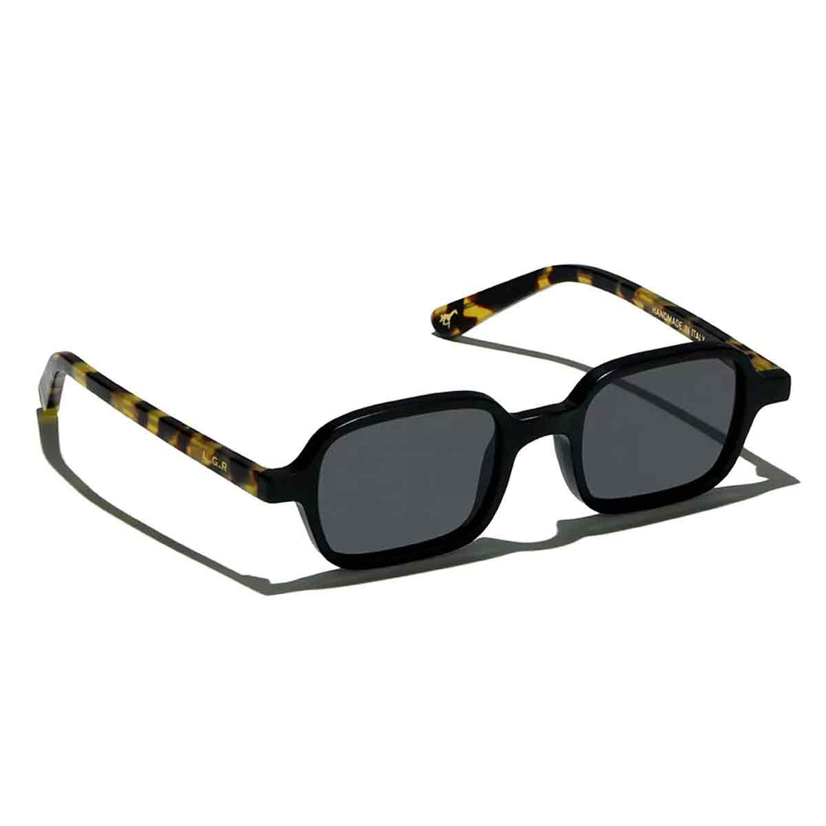 L.G.R. Occhiali da Sole Marrakech Nero Opaco Marrone Tartarugato 23C/Grigio