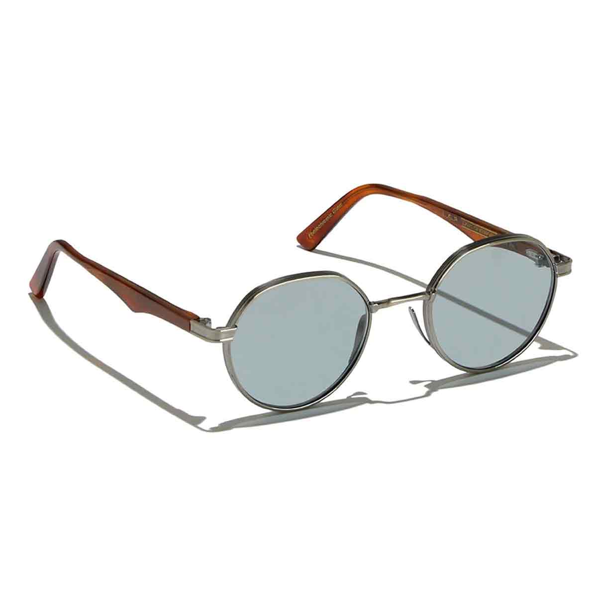 L.G.R. Occhiali da Sole Meknes Argento Antico Marrone Chiaro 02/Blu Chiaro Fotocromatici