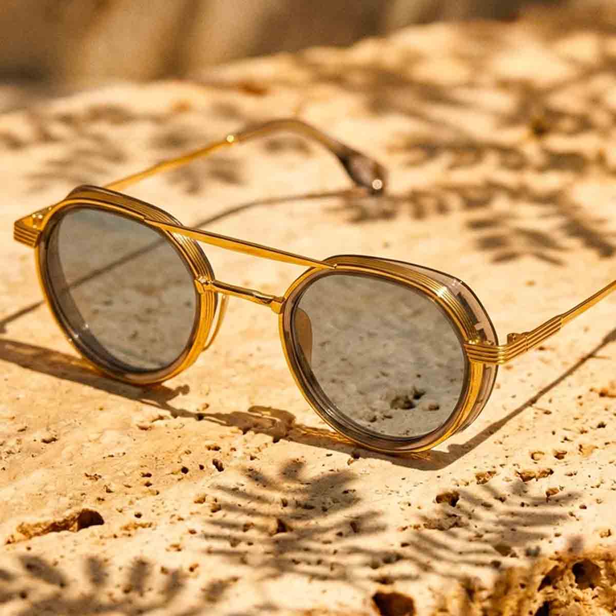 L.G.R. Occhiali da Sole Meknes Explorer II 7016 Oro/Blu Fotocromatici