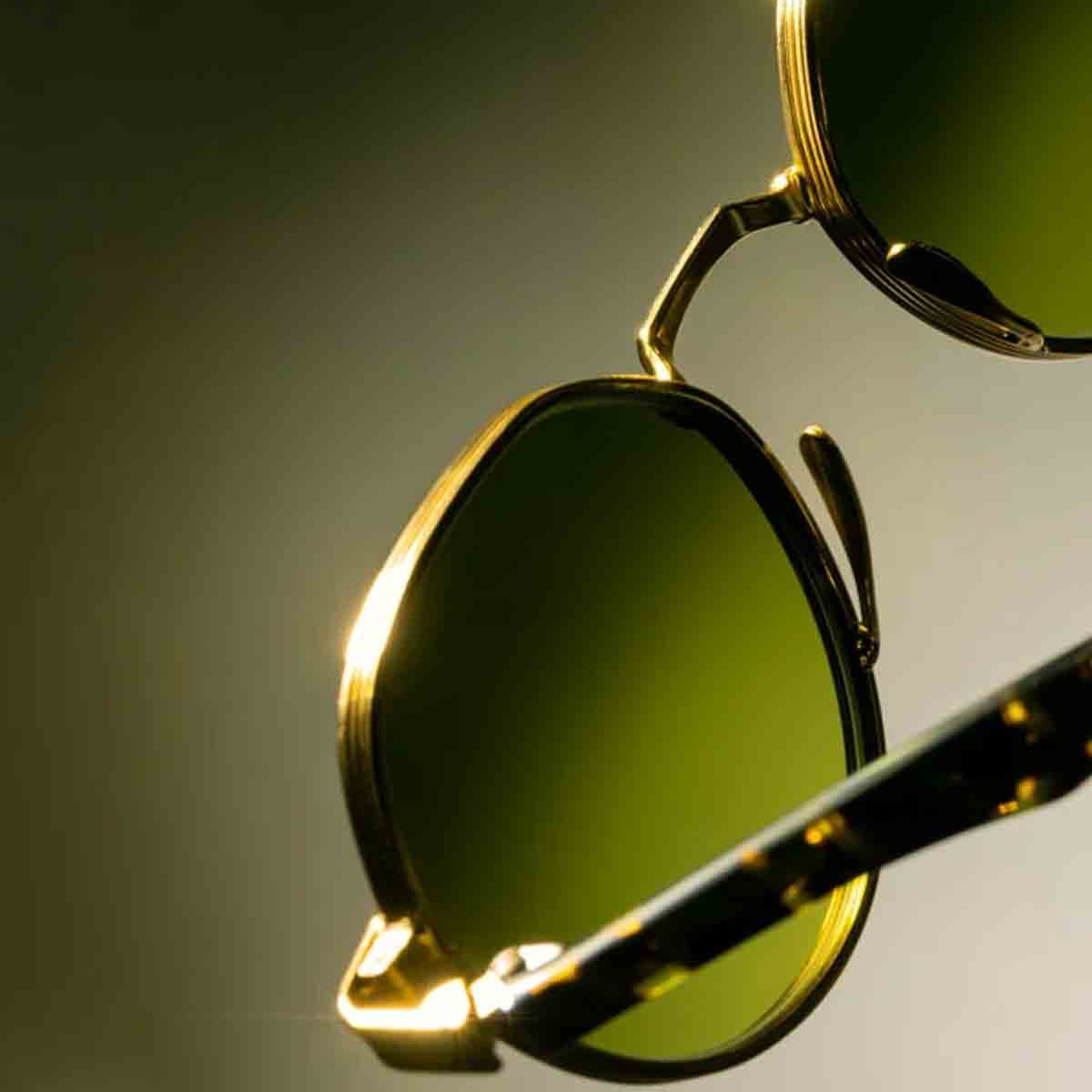 L.G.R. Occhiali da Sole Meknes Oro Marrone Scuro 09/Verde Fotocromatici