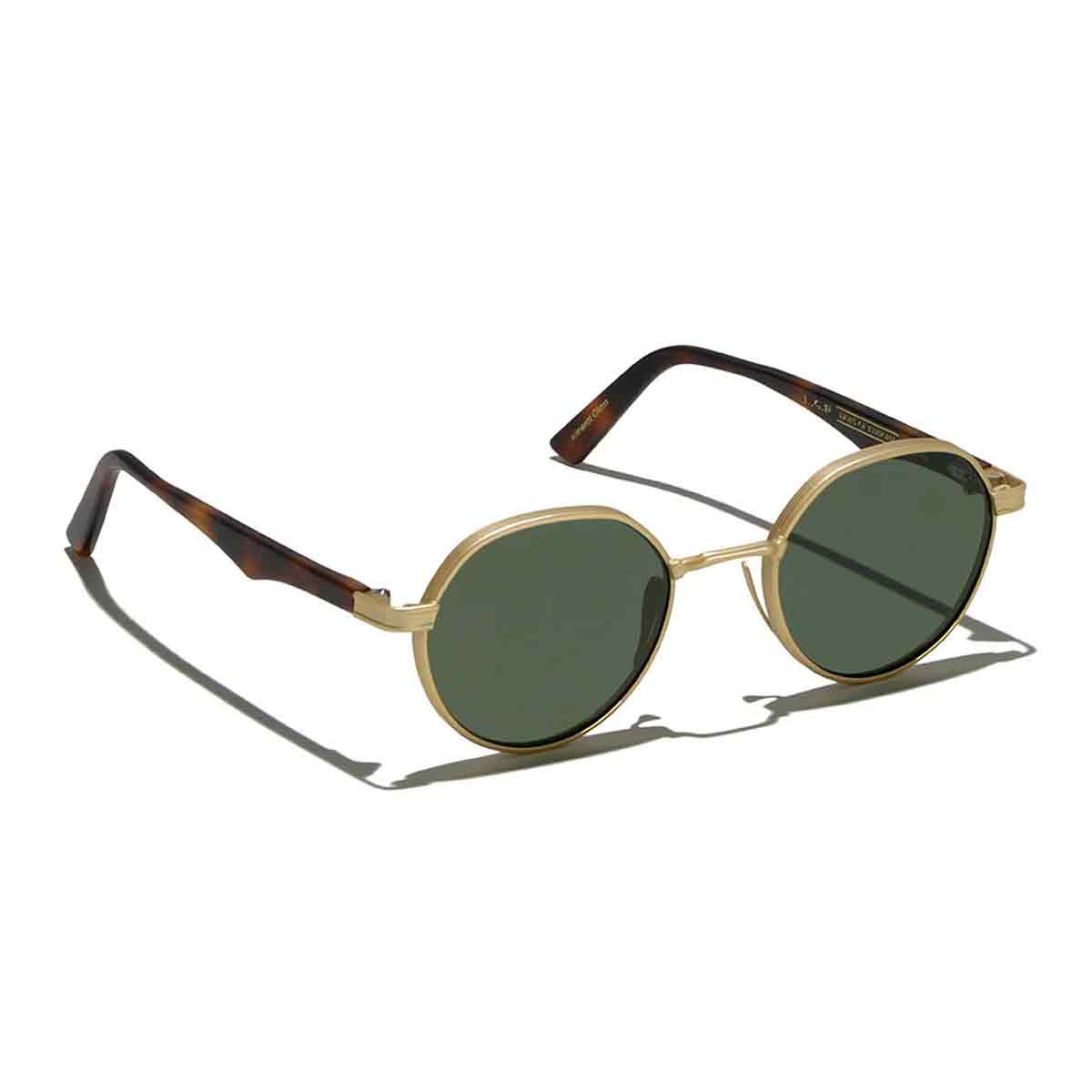 L.G.R. Occhiali da Sole Meknes Oro Opaco Marrone Maculato 39/Verde G15