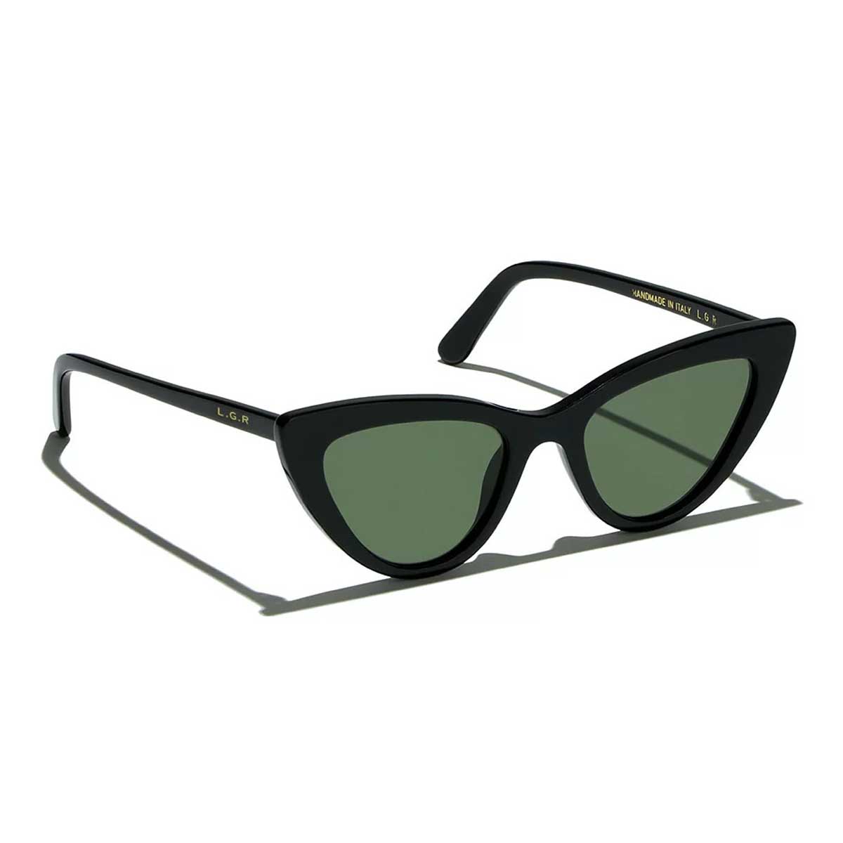 L.G.R. Occhiali da Sole Orchid 5698 Nero 01/Verde G15 2