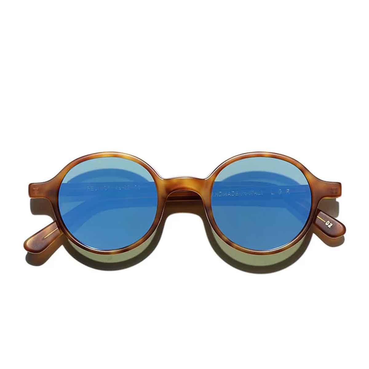 L.G.R. Occhiali da Sole Reunion Marrone Chiaro Opaco 02/Blu Specchiato 3