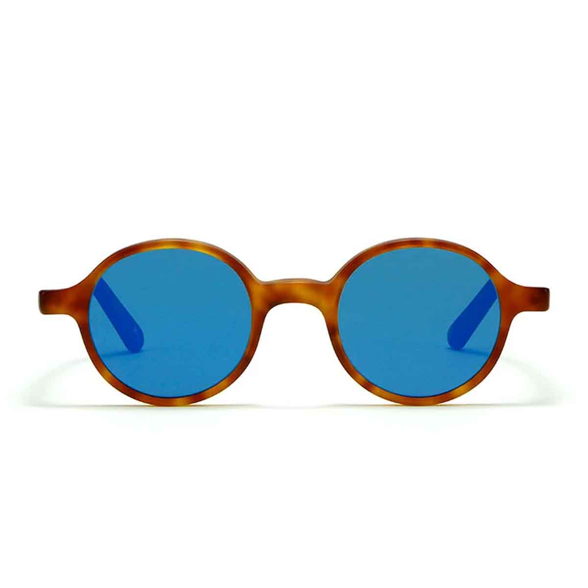 L.G.R. Occhiali da Sole Reunion Marrone Chiaro Opaco 02/Blu Specchiato