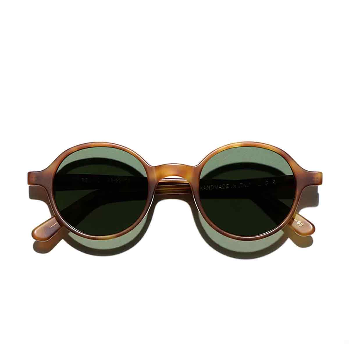 L.G.R. Occhiali da Sole Reunion Marrone Chiaro Opaco 02/Verde G15 3