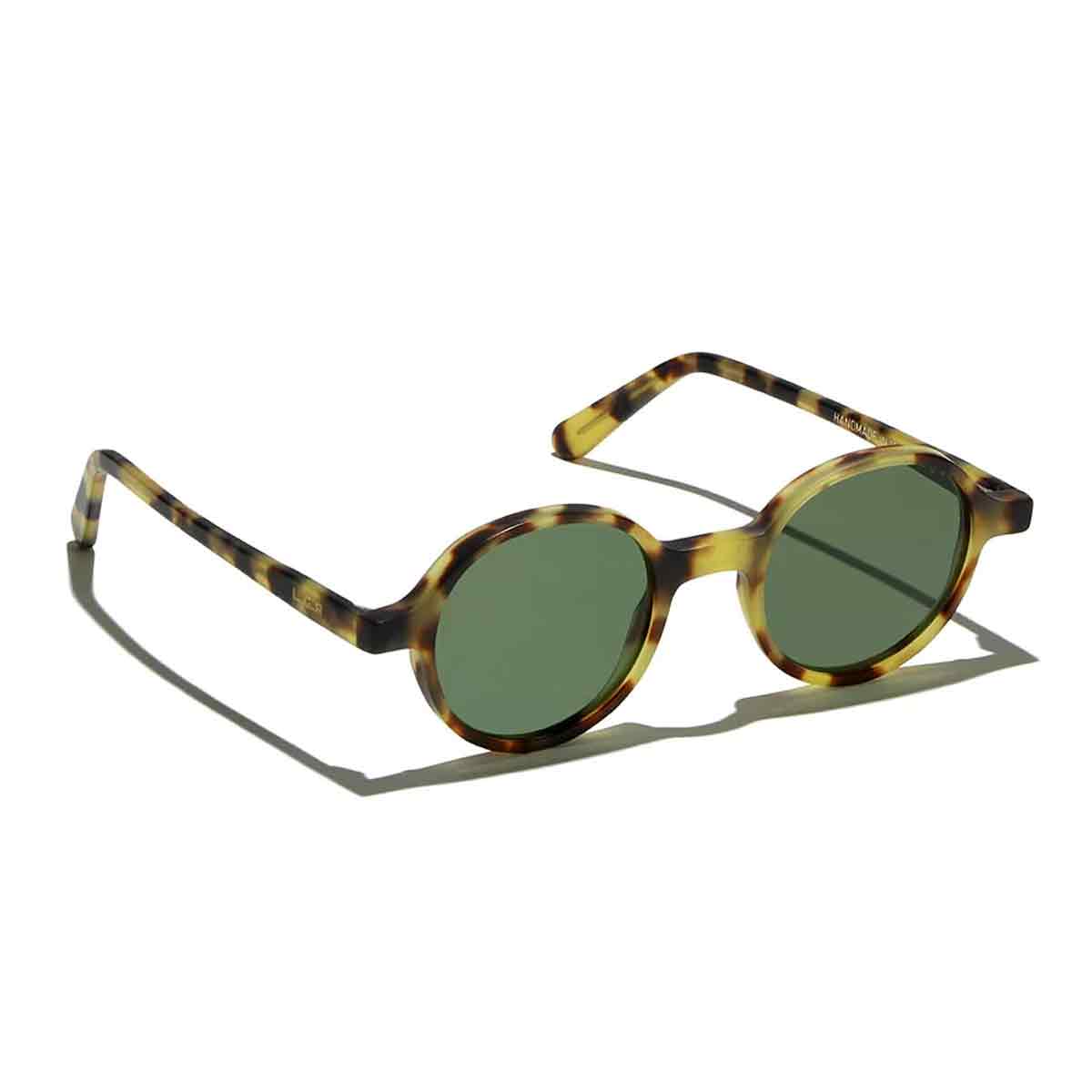L.G.R. Occhiali da Sole Reunion Marrone Tartarugato Opaco 23/Verde G15 2