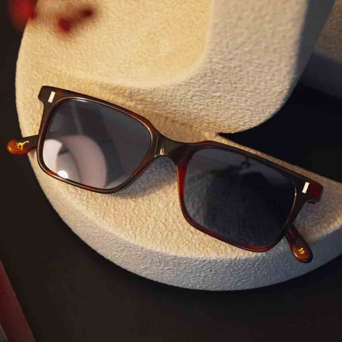 L.G.R. Occhiali da Sole Suez Marrone Maculato 39/Blu HD 8
