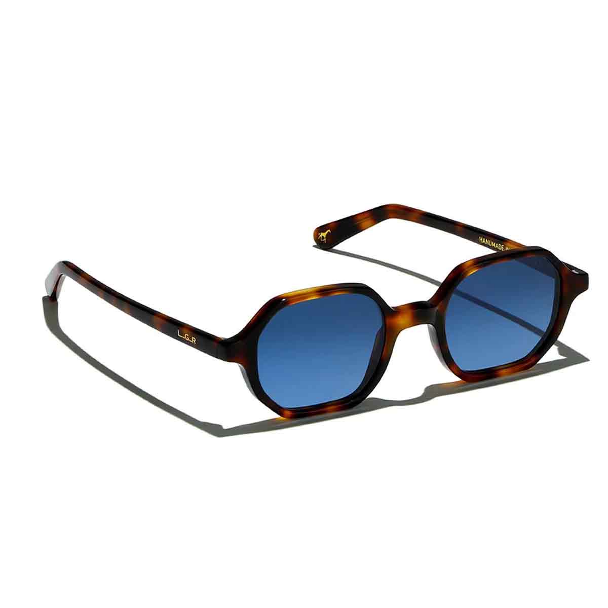 L.G.R. Occhiali da Sole Zanzibar Marrone Maculato 39/Blu HD 2